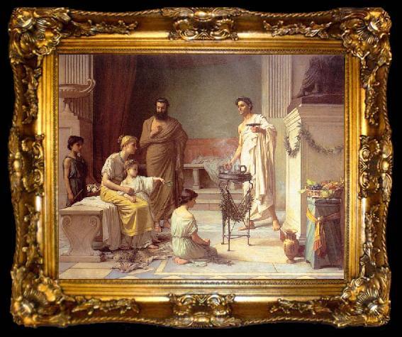 framed  John William Waterhouse A Sick Child brought into the Temple of Aesculapius, ta009-2